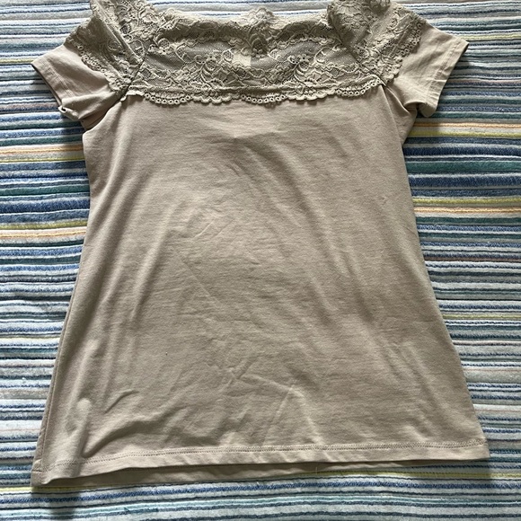 H&M Tan and Cream Fitted Embellished Blouse - Picture 2 of 14